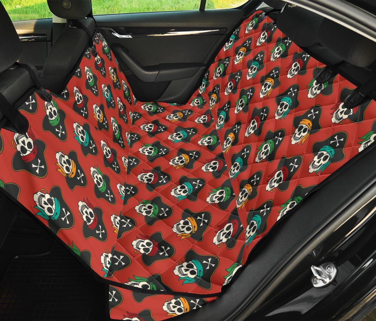Skull Pirate Print Pattern Pet Car Seat Cover-grizzshop