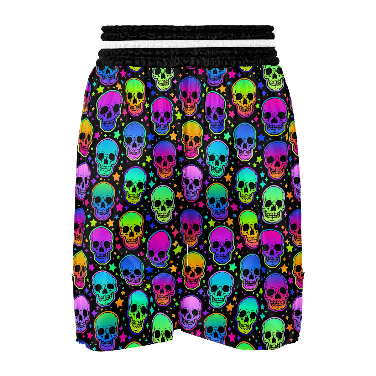 Skull Psychedelic Print Pattern Boxing Shorts-grizzshop