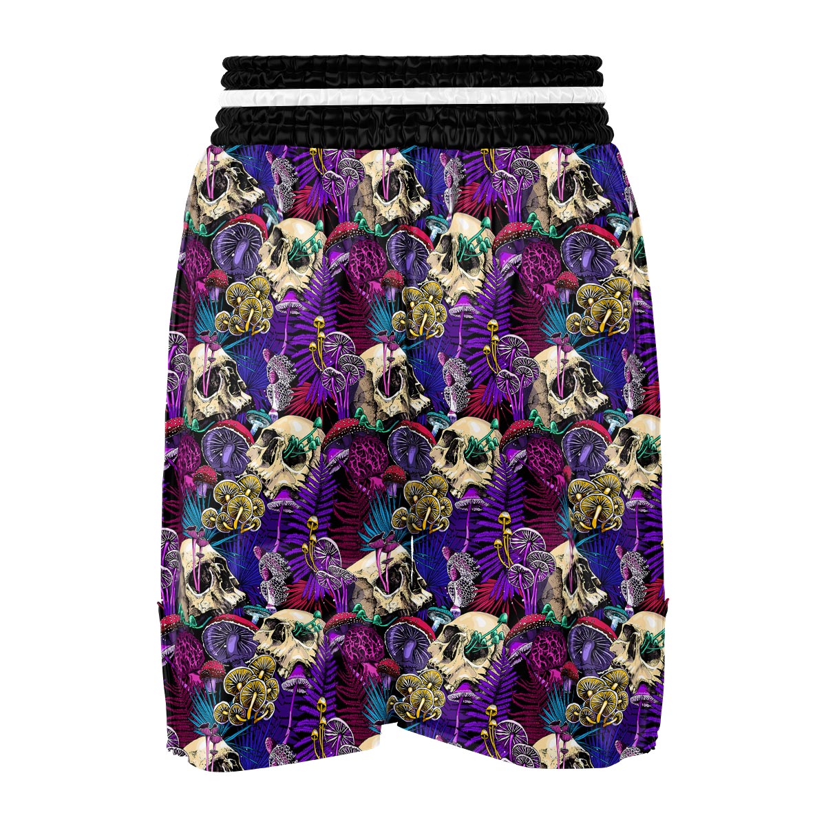 Skull Trippy Print Pattern Boxing Shorts-grizzshop