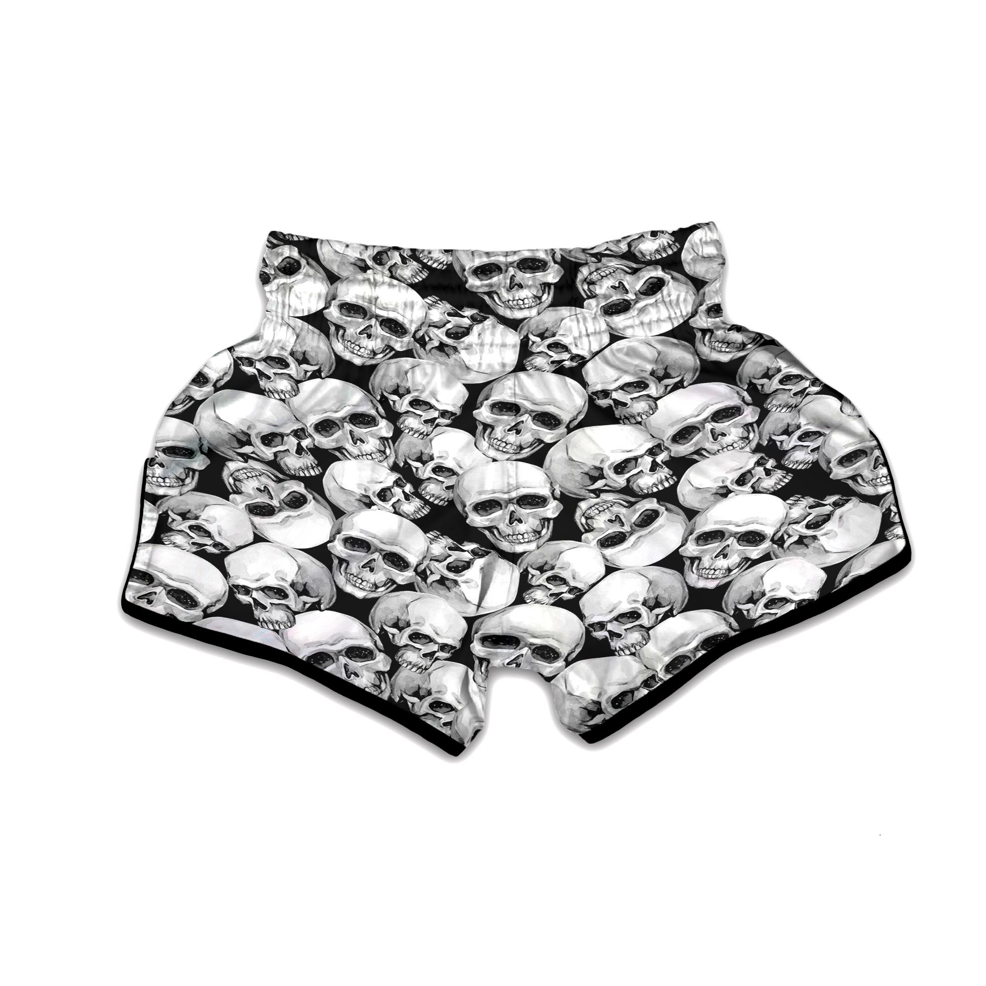 Skull Trippy Psychedelic Muay Thai Boxing Shorts-grizzshop