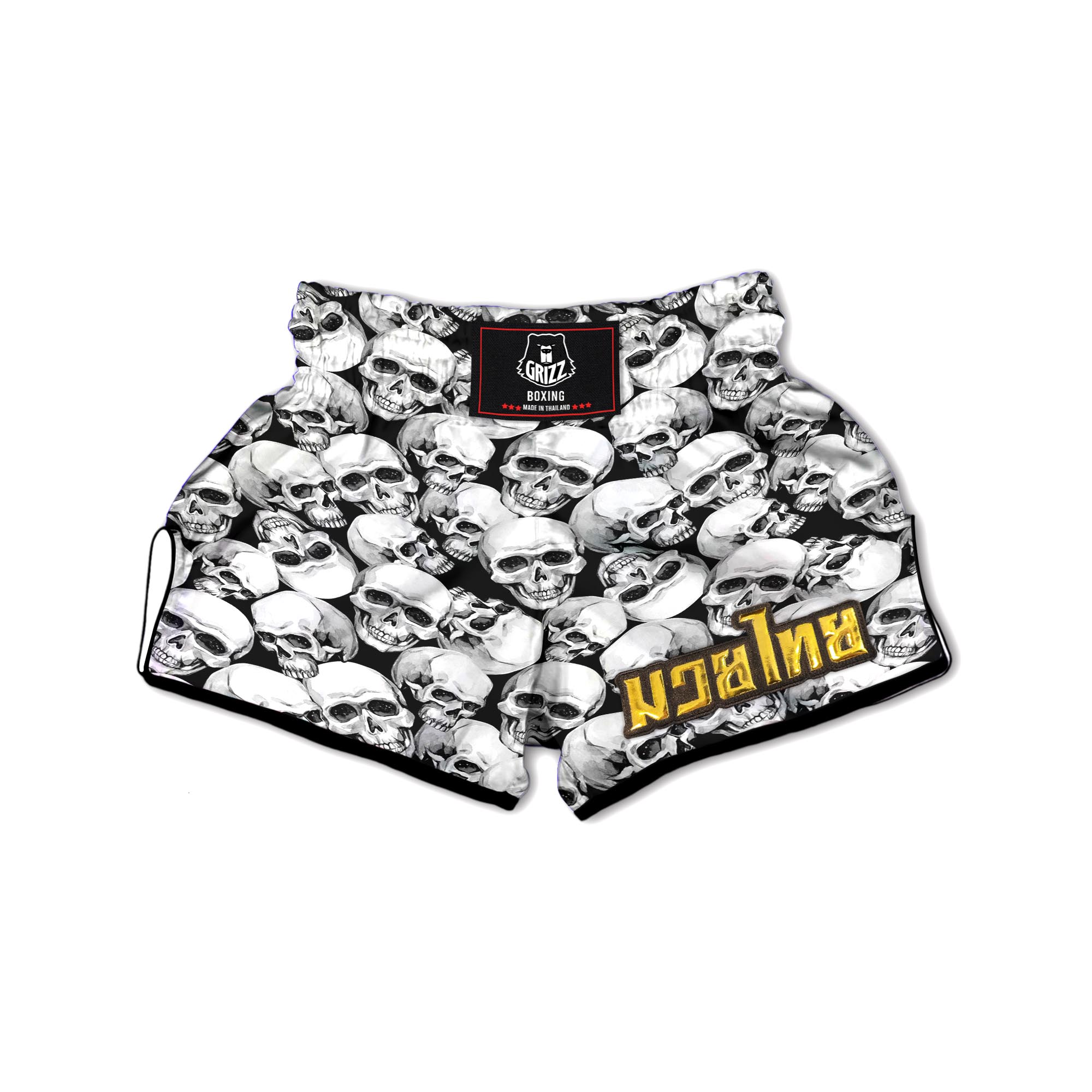 Skull Trippy Psychedelic Muay Thai Boxing Shorts-grizzshop