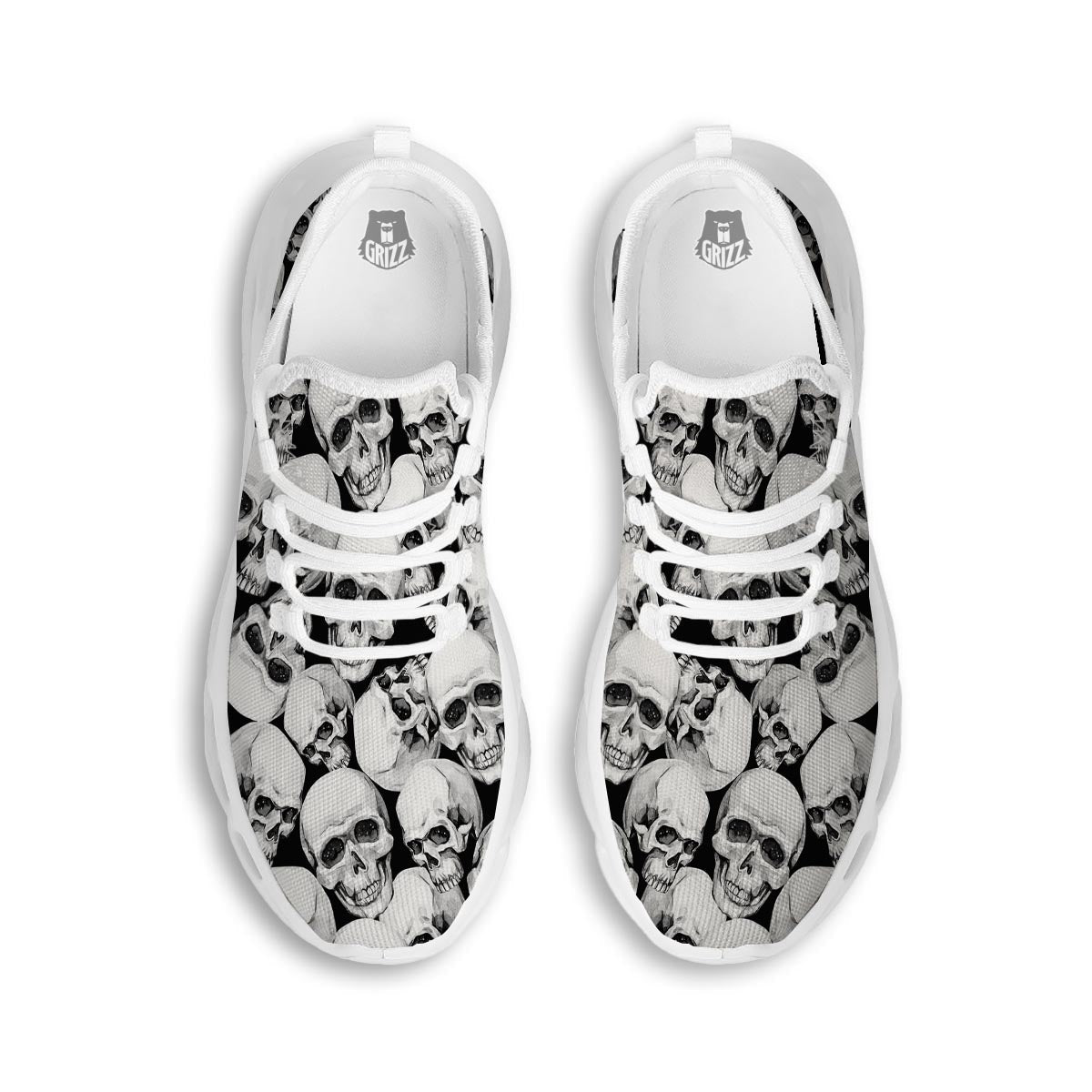 Skull White Running Shoes-grizzshop