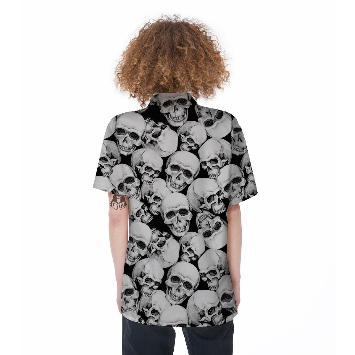 Skull Women's Short Sleeve Shirts-grizzshop