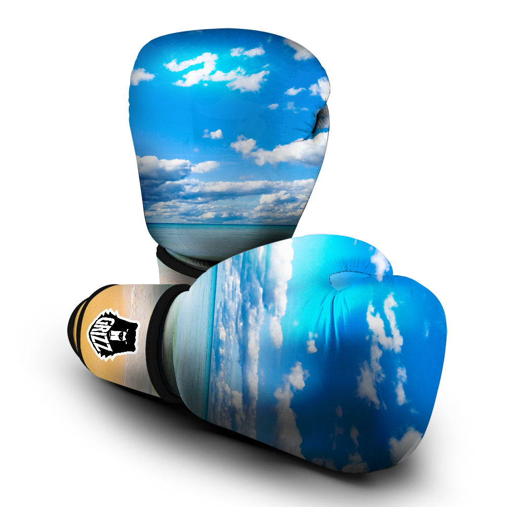 Sky And Sea Print Boxing Gloves-grizzshop