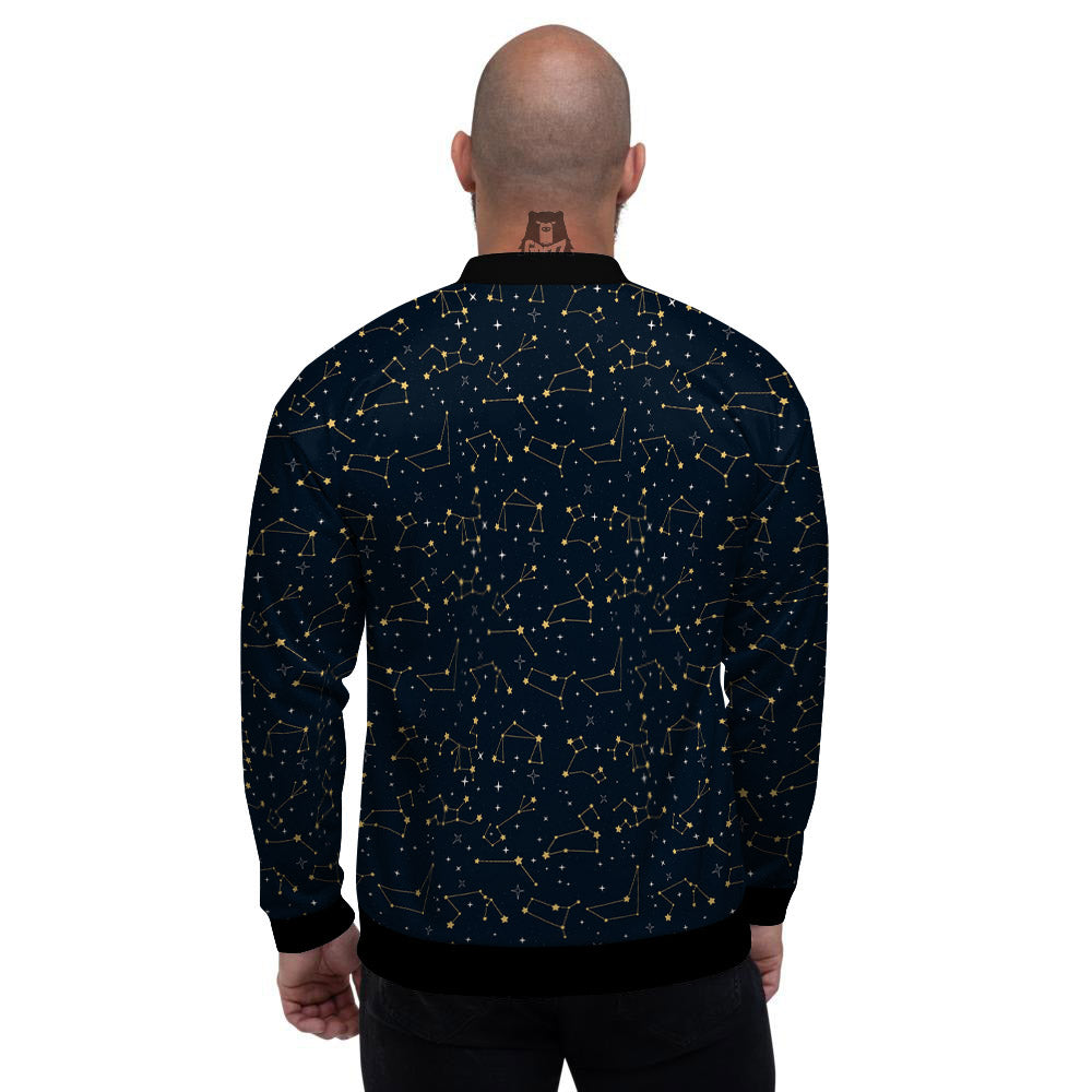 Sky Map Constellation Print Pattern Men's Bomber Jacket-grizzshop