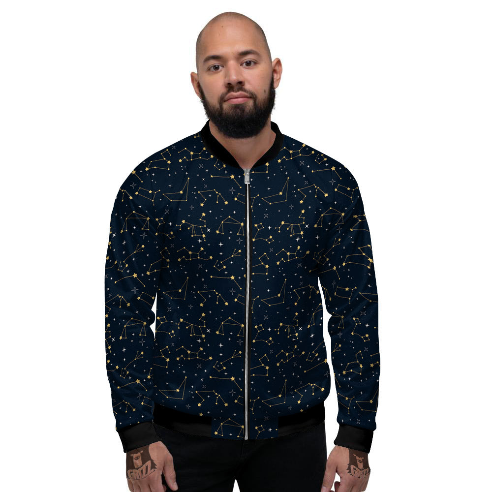Sky Map Constellation Print Pattern Men's Bomber Jacket-grizzshop