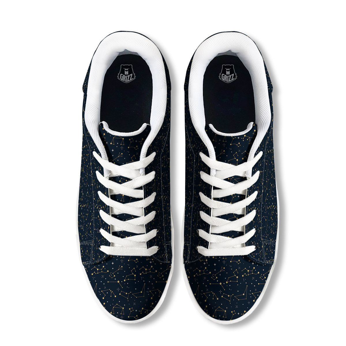 Sky Map Constellation Print Pattern White Low Top Sneakers-grizzshop
