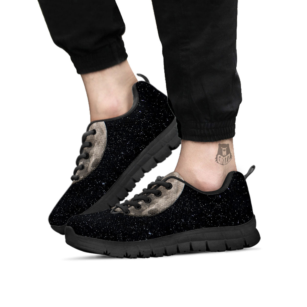 Satun Galaxy Space Print Black Sneaker Shoes For Men Women main image 0