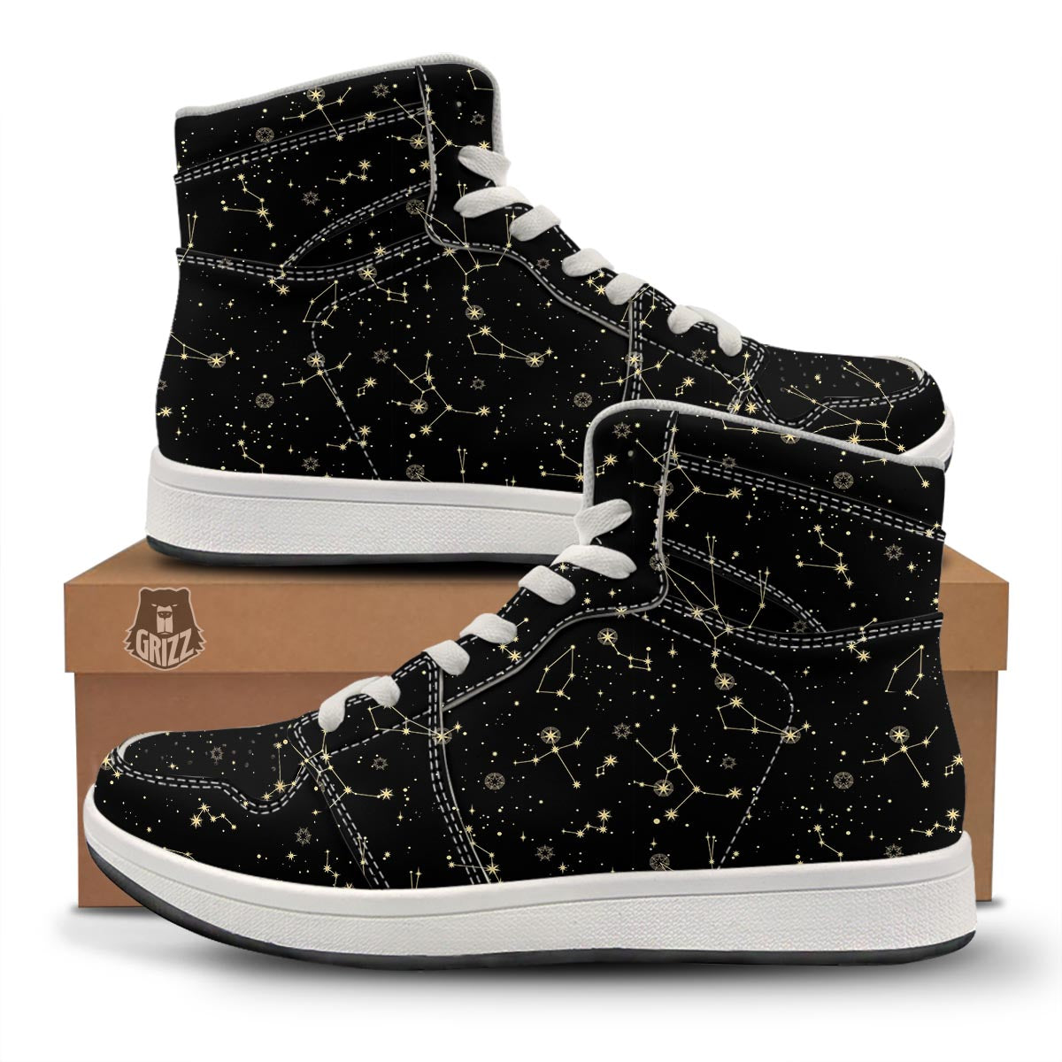 Sky Star Print Pattern High Top Sneakers-grizzshop