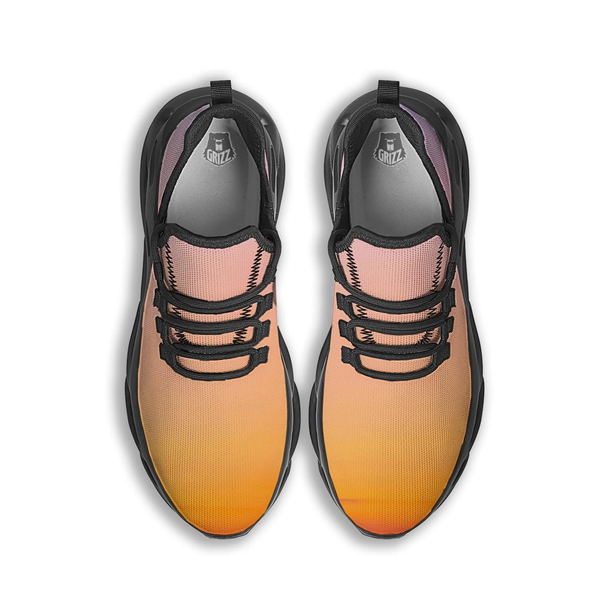 Sky Sunrise Print Black Running Shoes-grizzshop