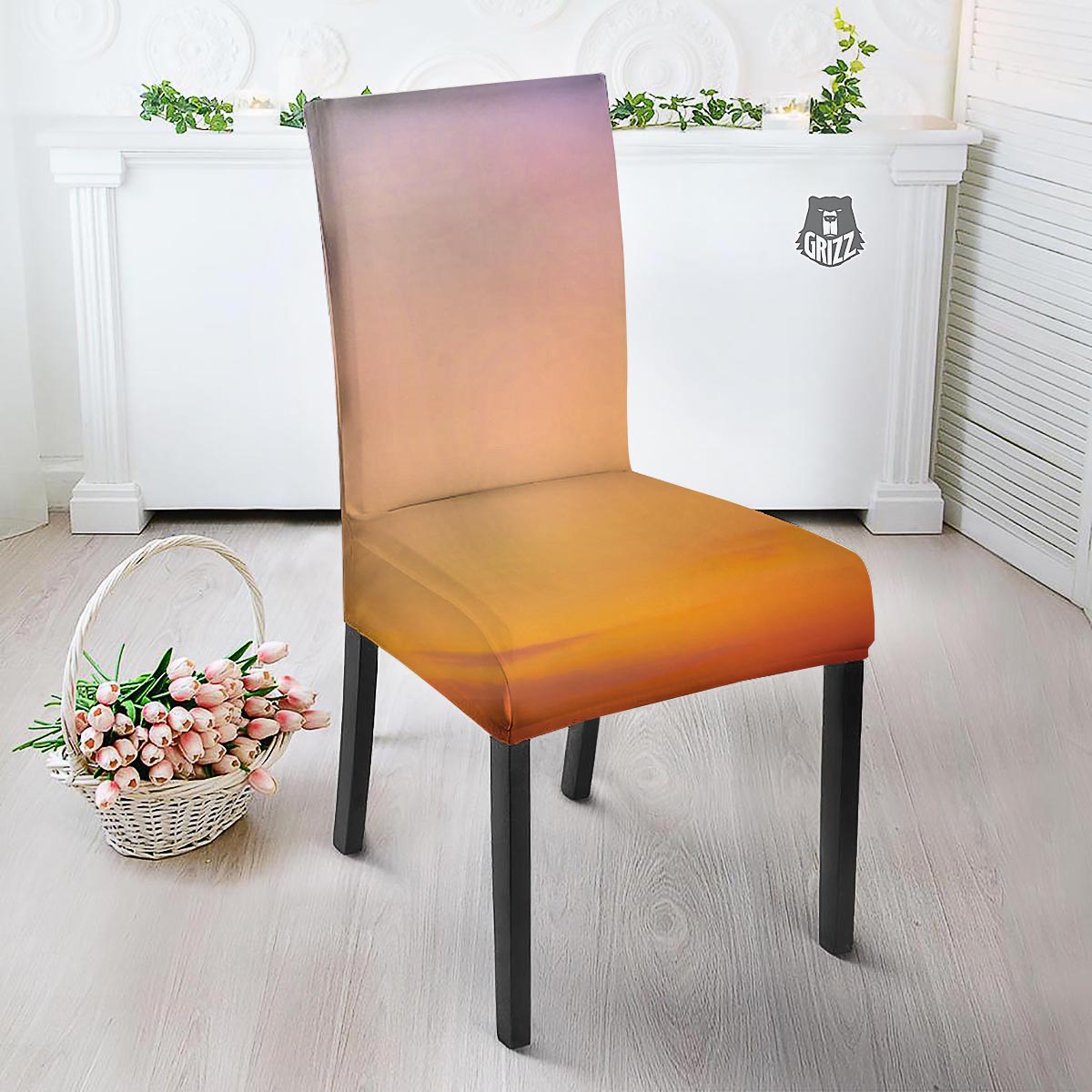 Sky Sunrise Print Dining Chair Slipcover-grizzshop