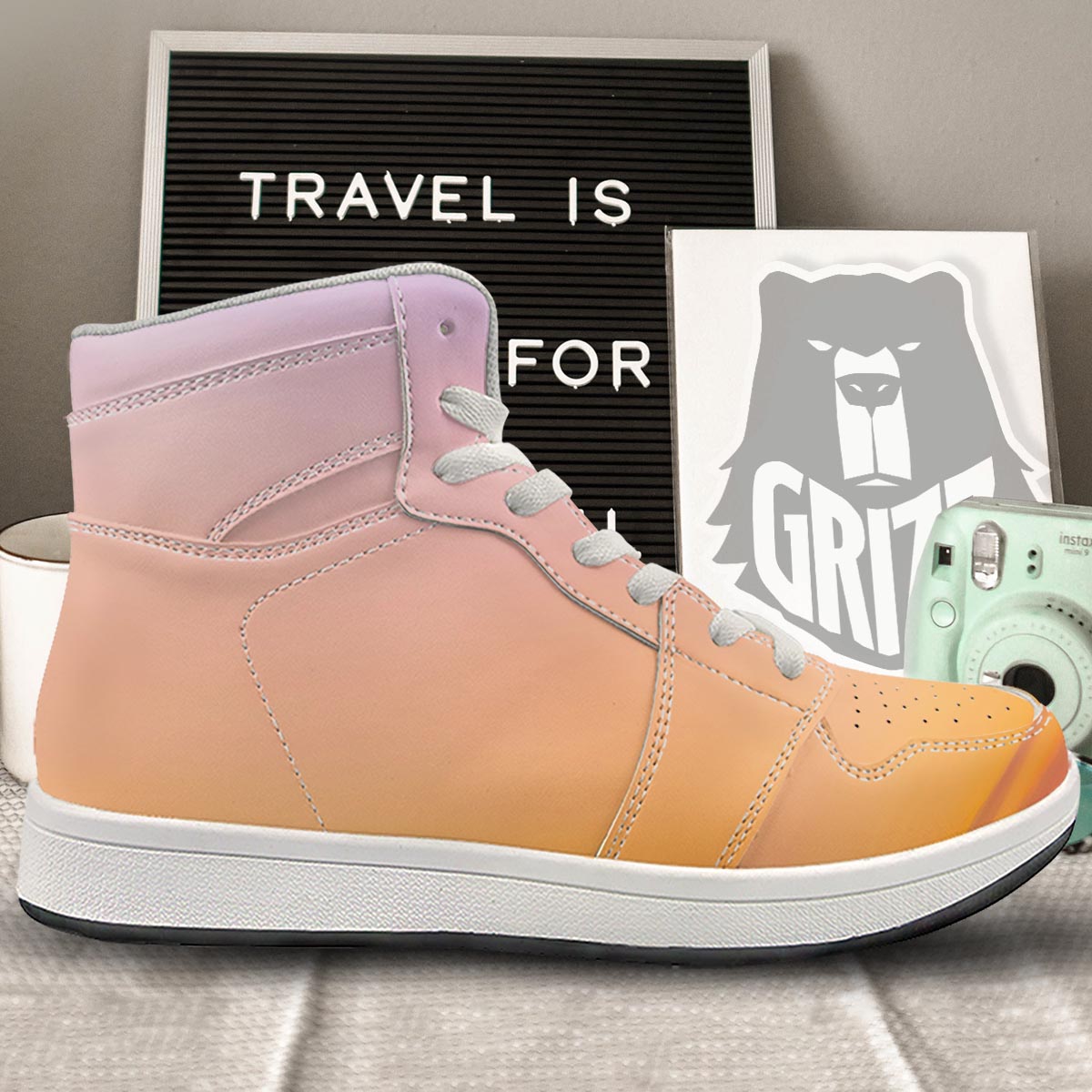 Sky Sunrise Print High Top Sneakers-grizzshop
