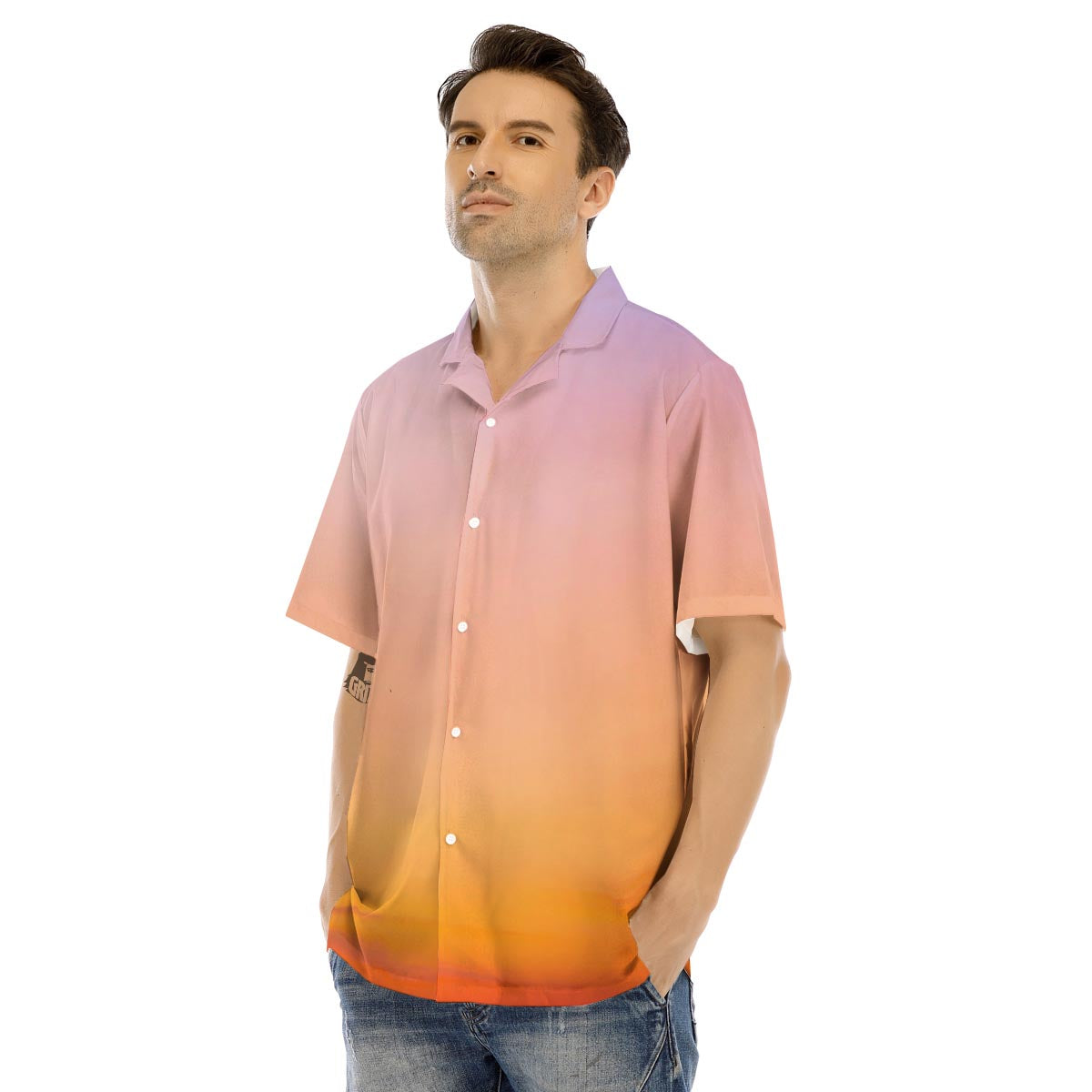 Sky Sunrise Print Men's Hawaiian Shirt-grizzshop