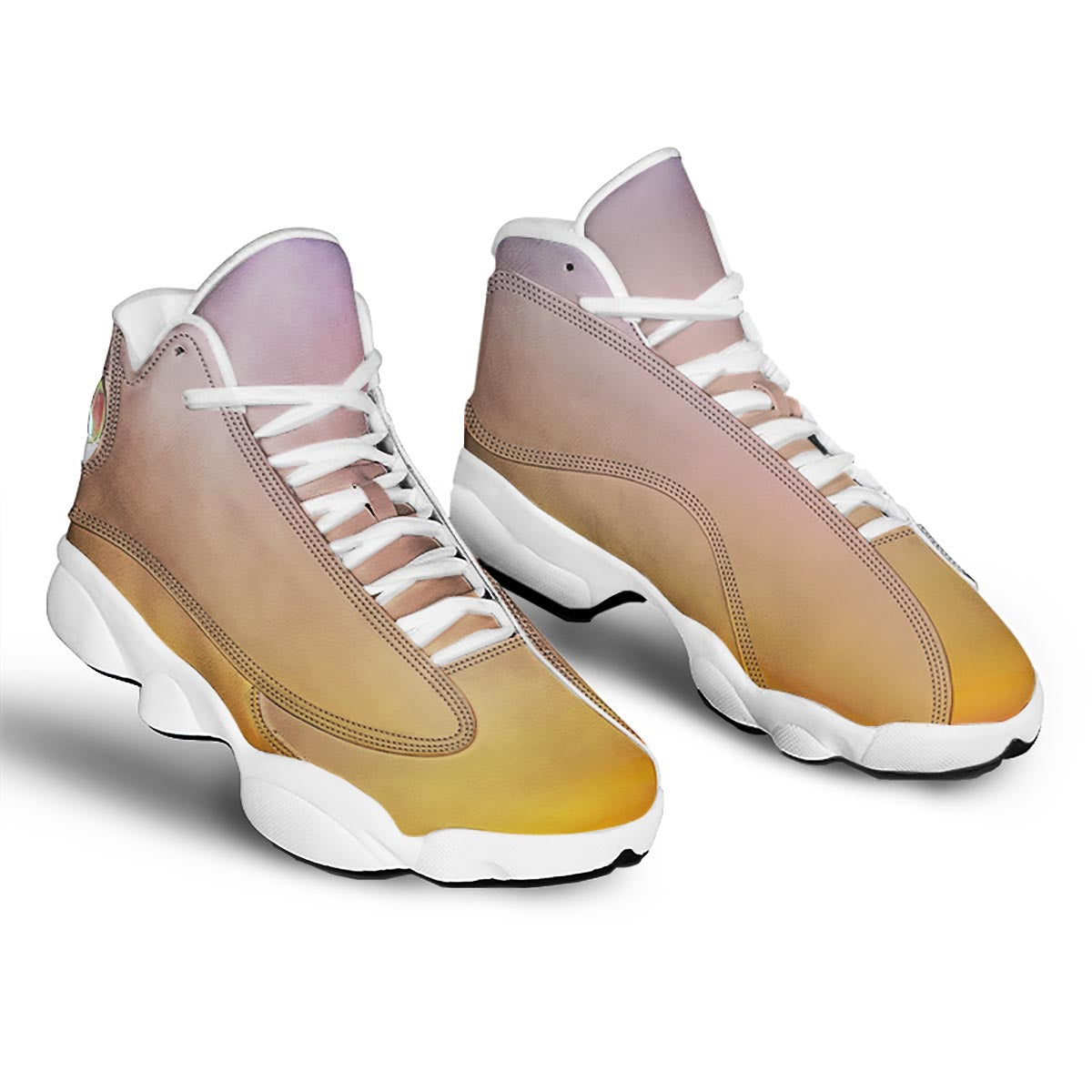 Sky Sunrise Print White Basketball Shoes-grizzshop