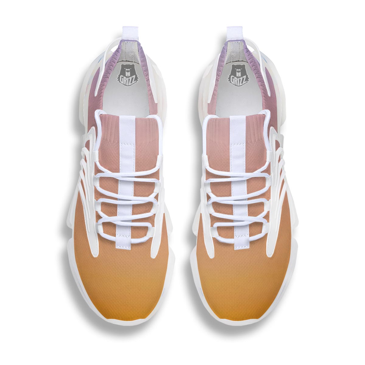Sky Sunrise Print White Gym Shoes-grizzshop