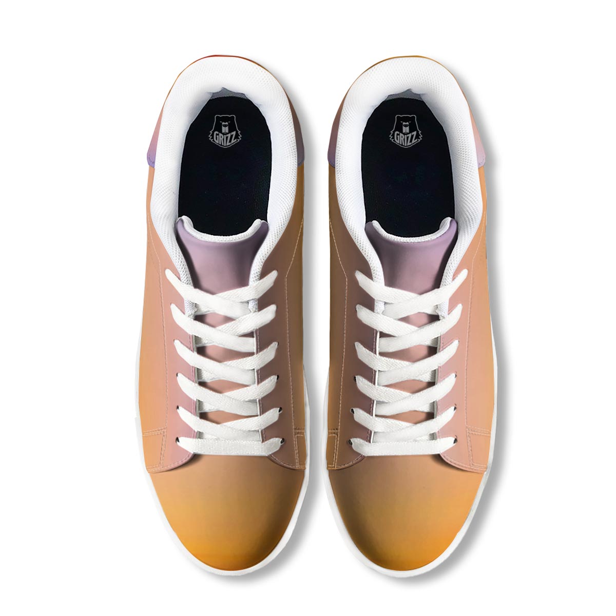 Sky Sunrise Print White Low Top Sneakers-grizzshop
