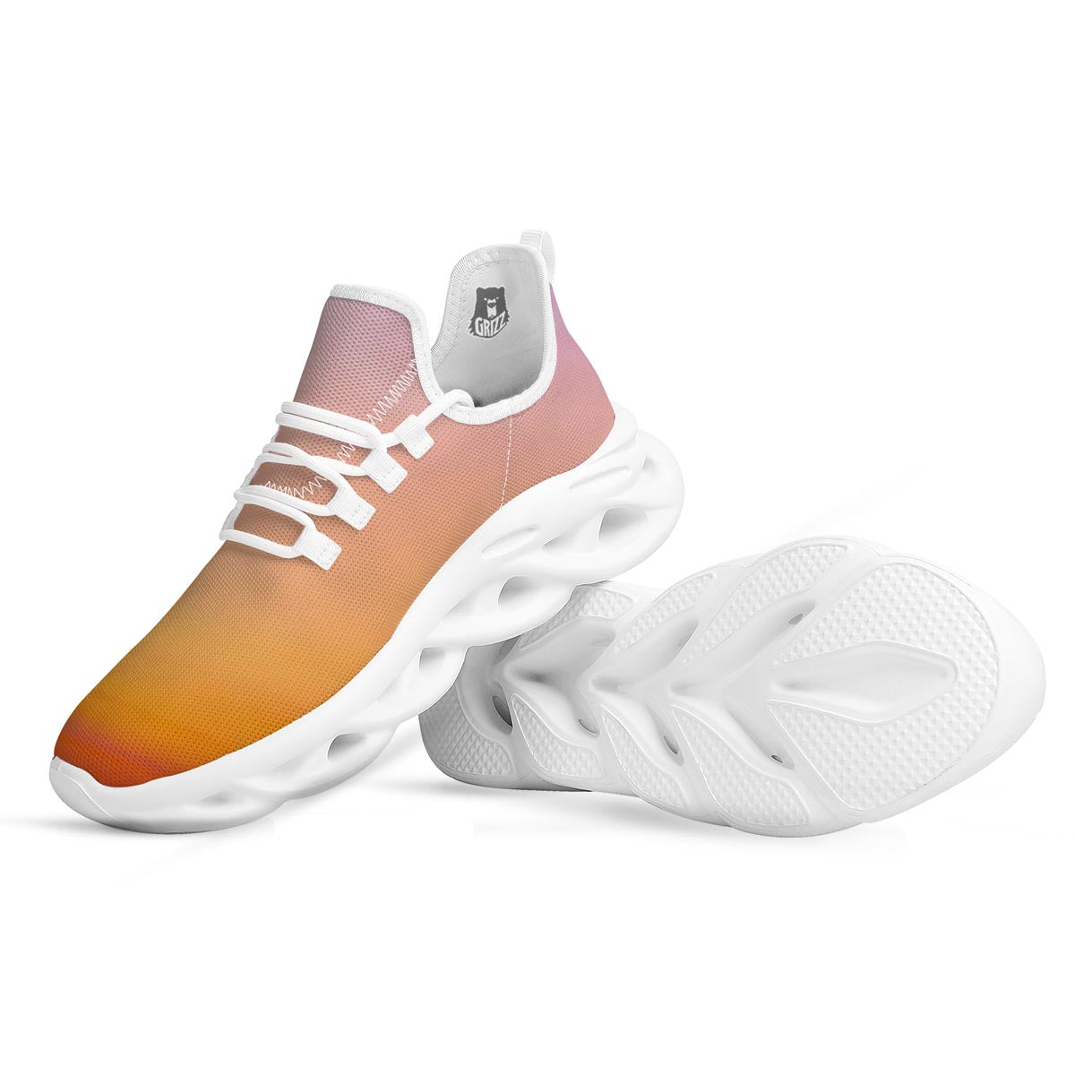 Sky Sunrise Print White Running Shoes-grizzshop