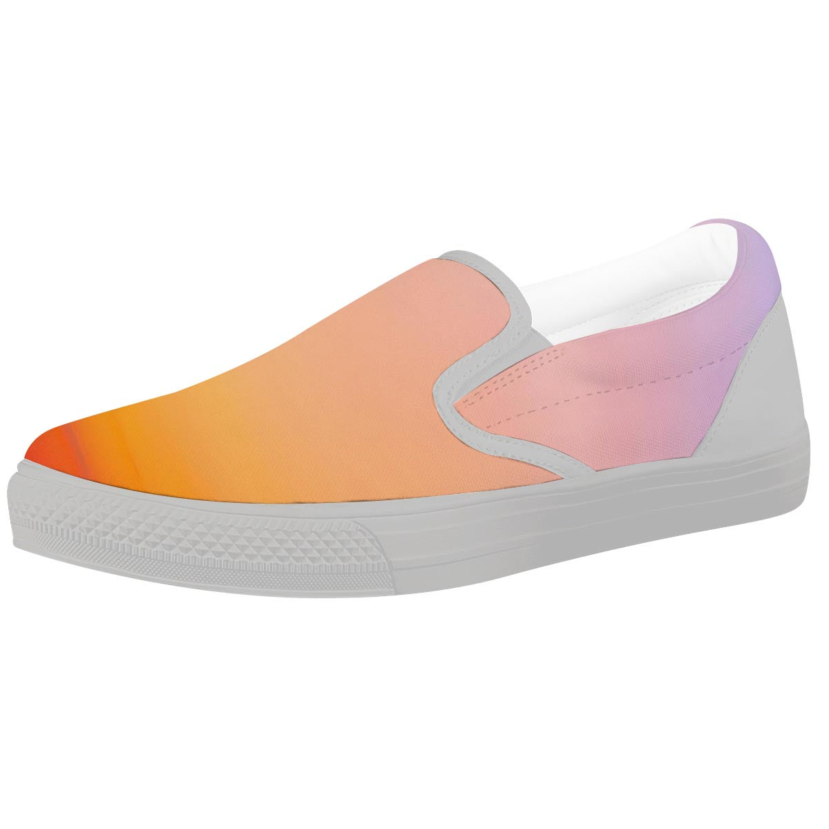 Sky Sunrise Print White Slip On Shoes-grizzshop