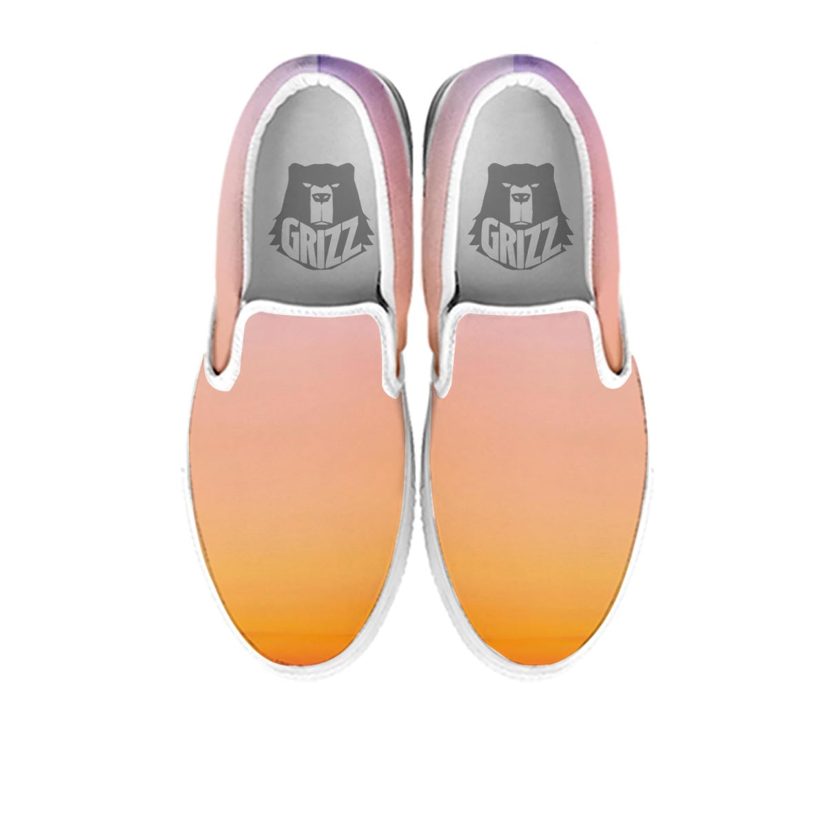 Sky Sunrise Print White Slip On Shoes-grizzshop