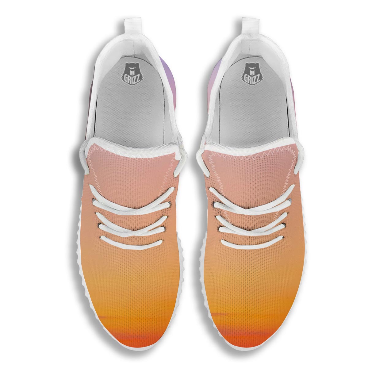 Sky Sunrise Print White Walking Shoes-grizzshop