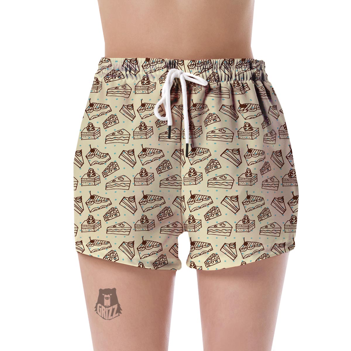 Slice Cake Pattern Print Women's Shorts-grizzshop