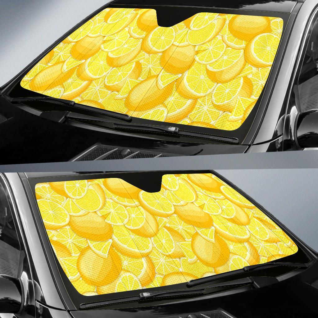 Slice Lemon Pattern Print Car Sun Shade-grizzshop