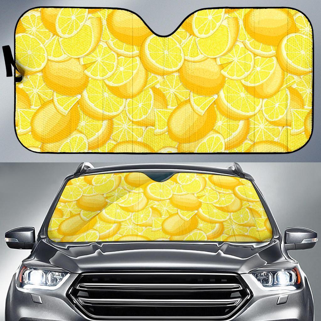 Slice Lemon Pattern Print Car Sun Shade-grizzshop