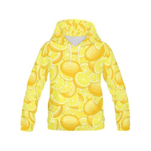 Slice Lemon Pattern Print Women Pullover Hoodie-grizzshop