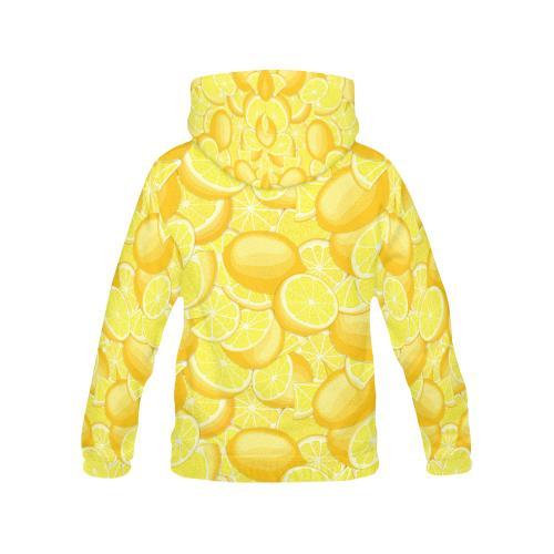 Slice Lemon Pattern Print Women Pullover Hoodie-grizzshop