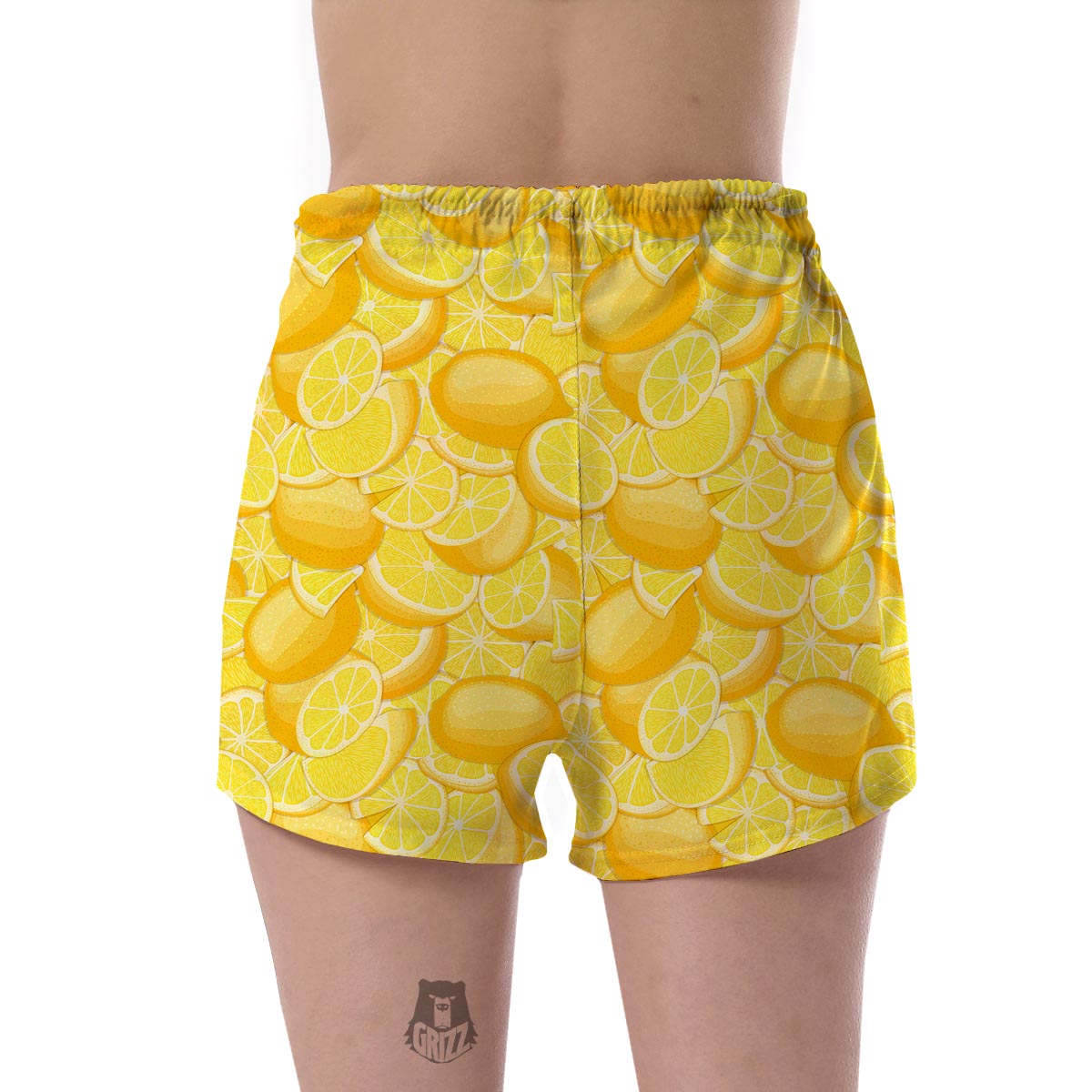 Slice Lemon Pattern Print Women's Shorts-grizzshop