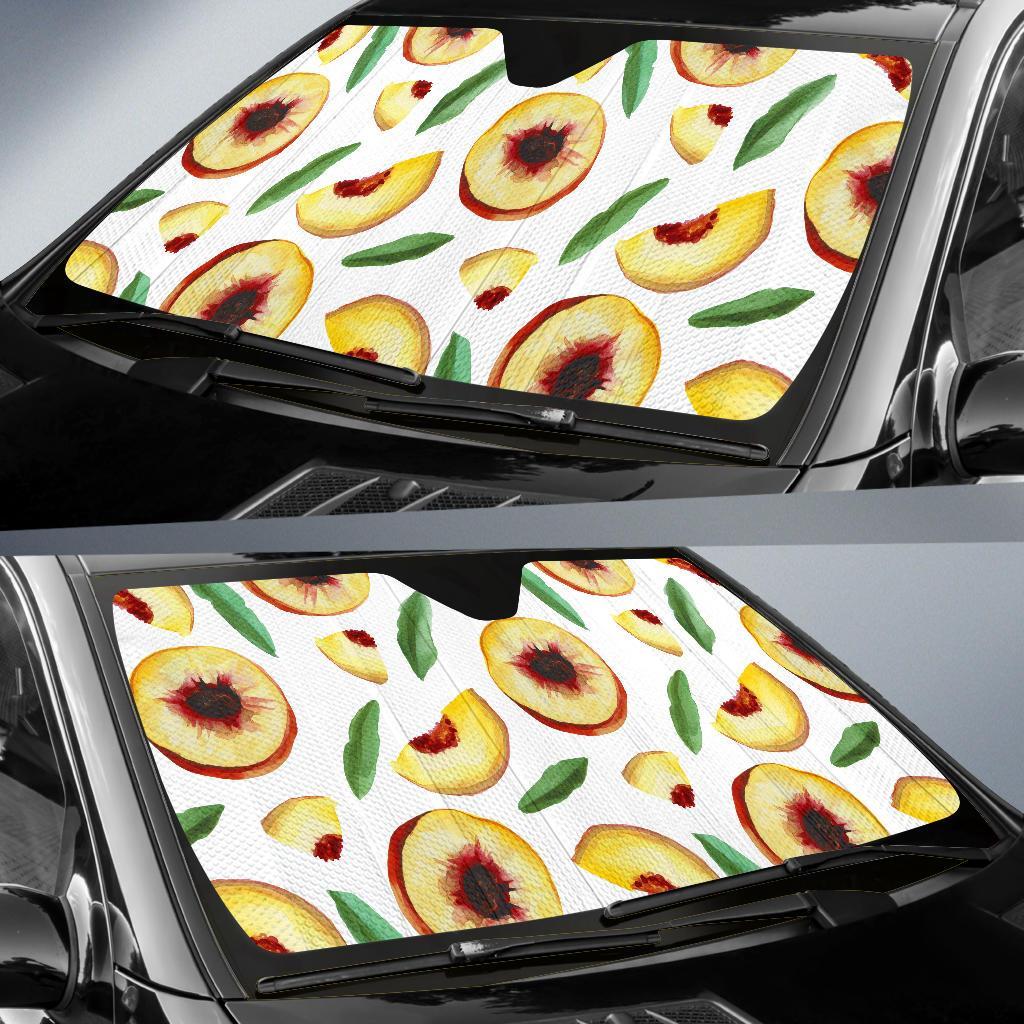 Slice Peach Pattern Print Car Sun Shade-grizzshop
