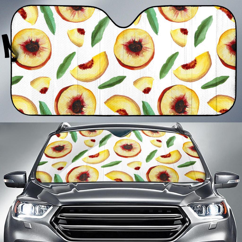 Slice Peach Pattern Print Car Sun Shade-grizzshop