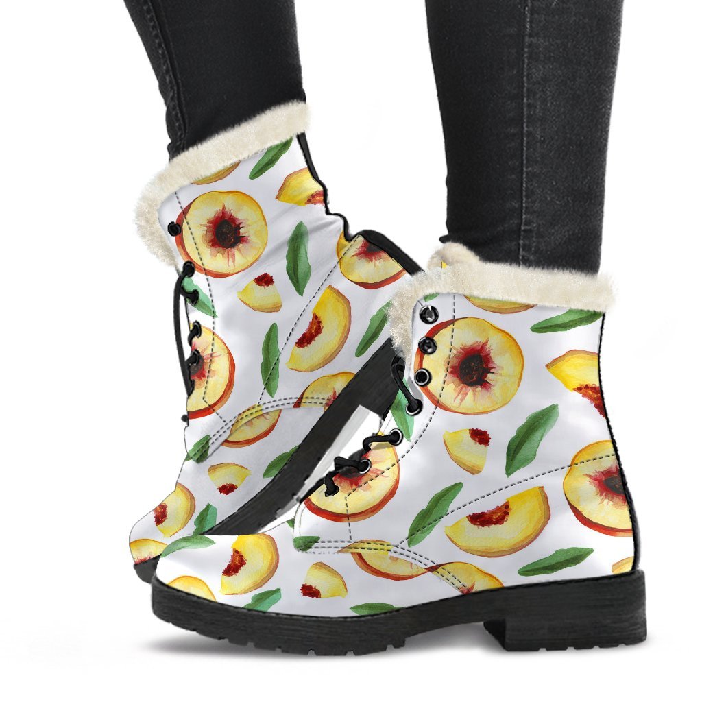 Slice Peach Pattern Print Comfy Winter Boots-grizzshop