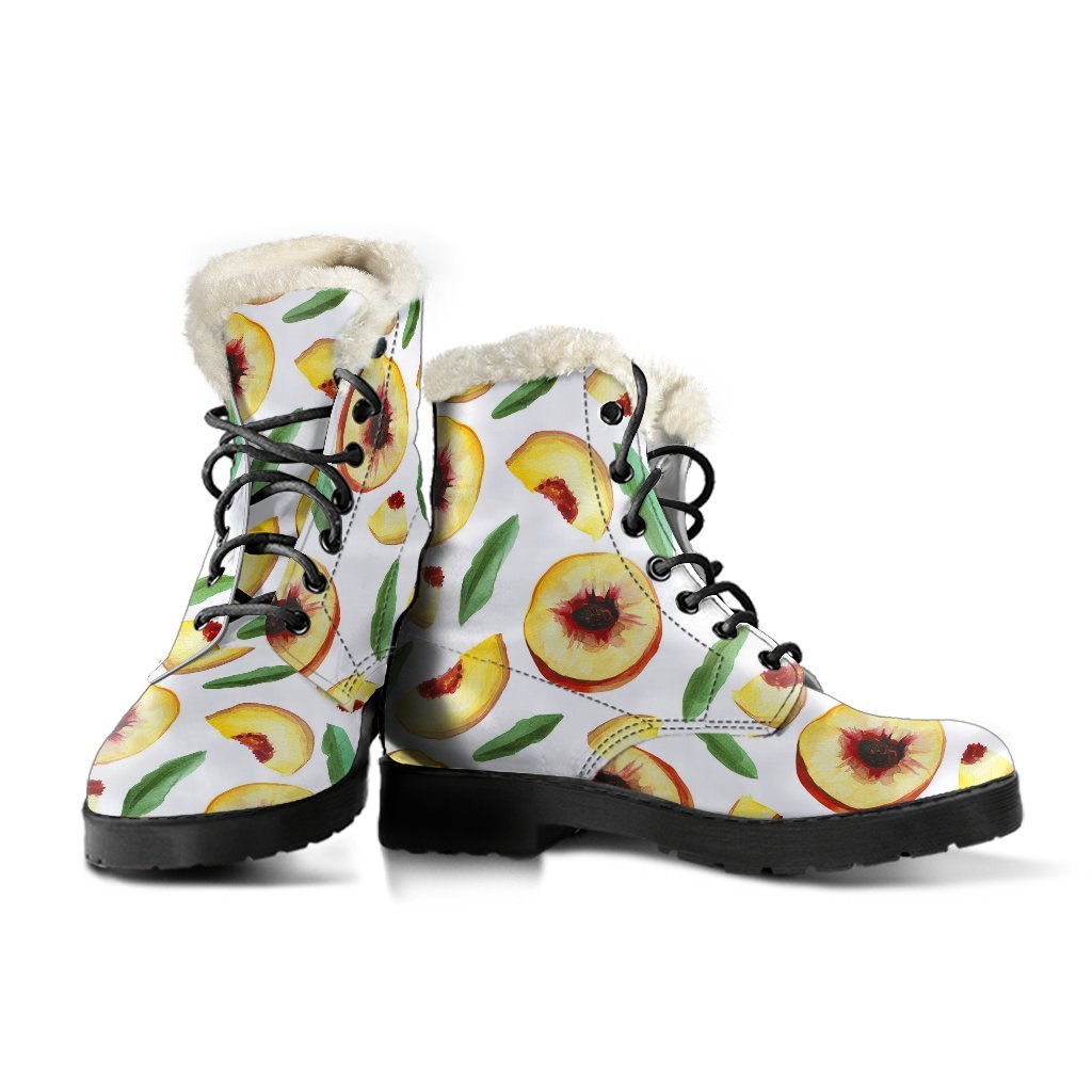 Slice Peach Pattern Print Comfy Winter Boots-grizzshop