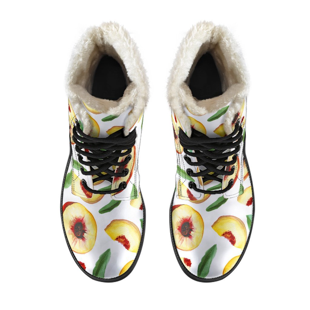 Slice Peach Pattern Print Comfy Winter Boots-grizzshop
