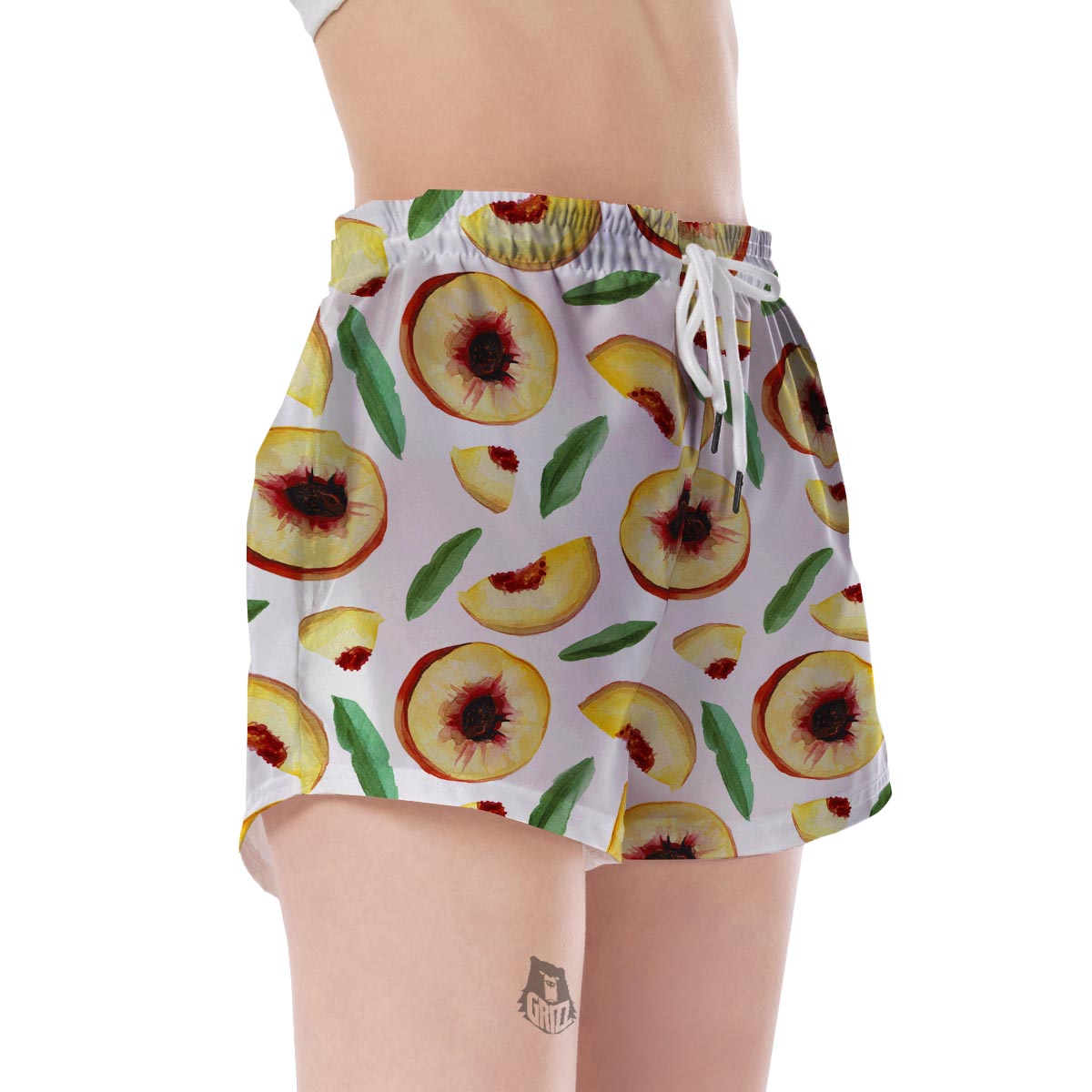 Slice Peach Pattern Print Women's Shorts-grizzshop