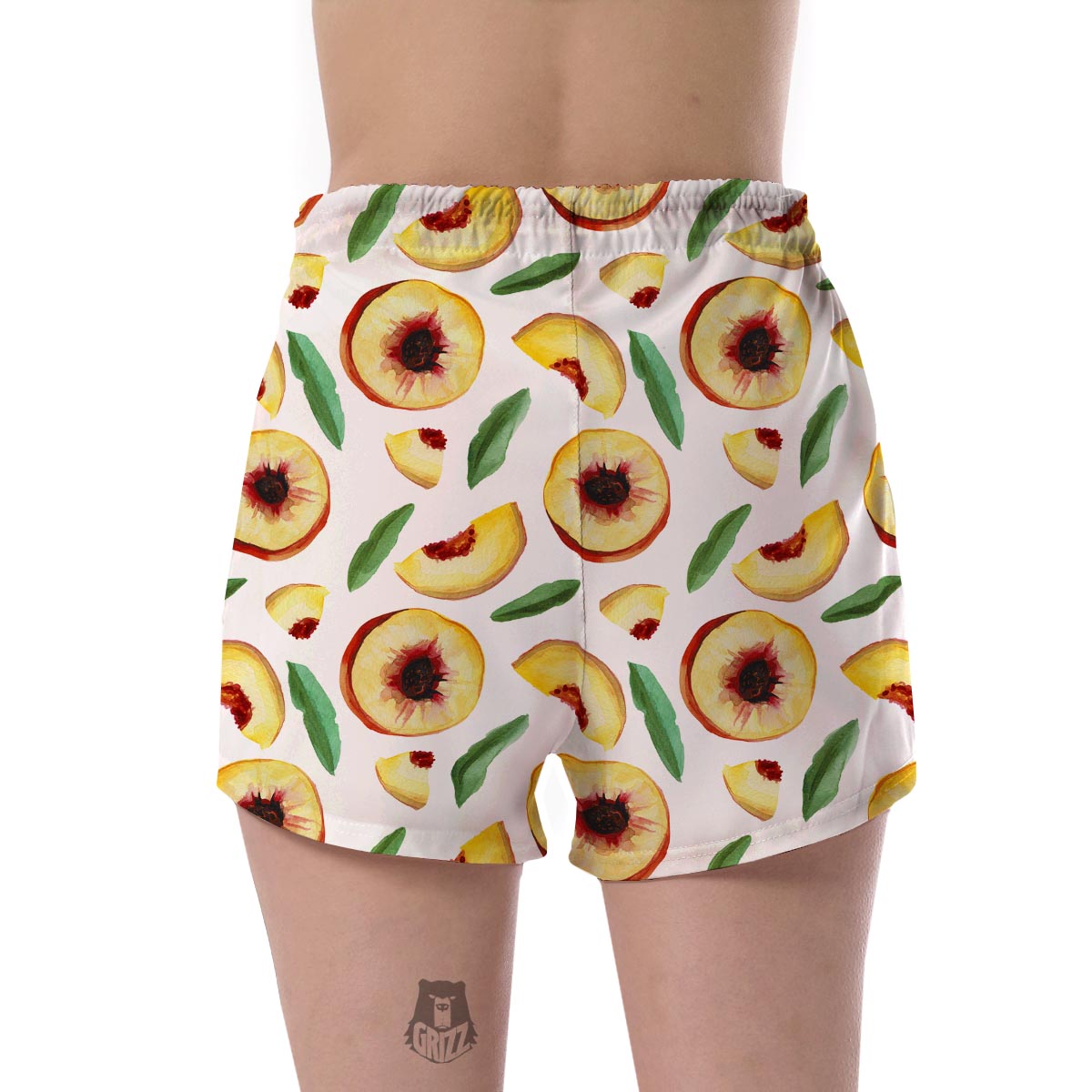 Slice Peach Pattern Print Women's Shorts-grizzshop