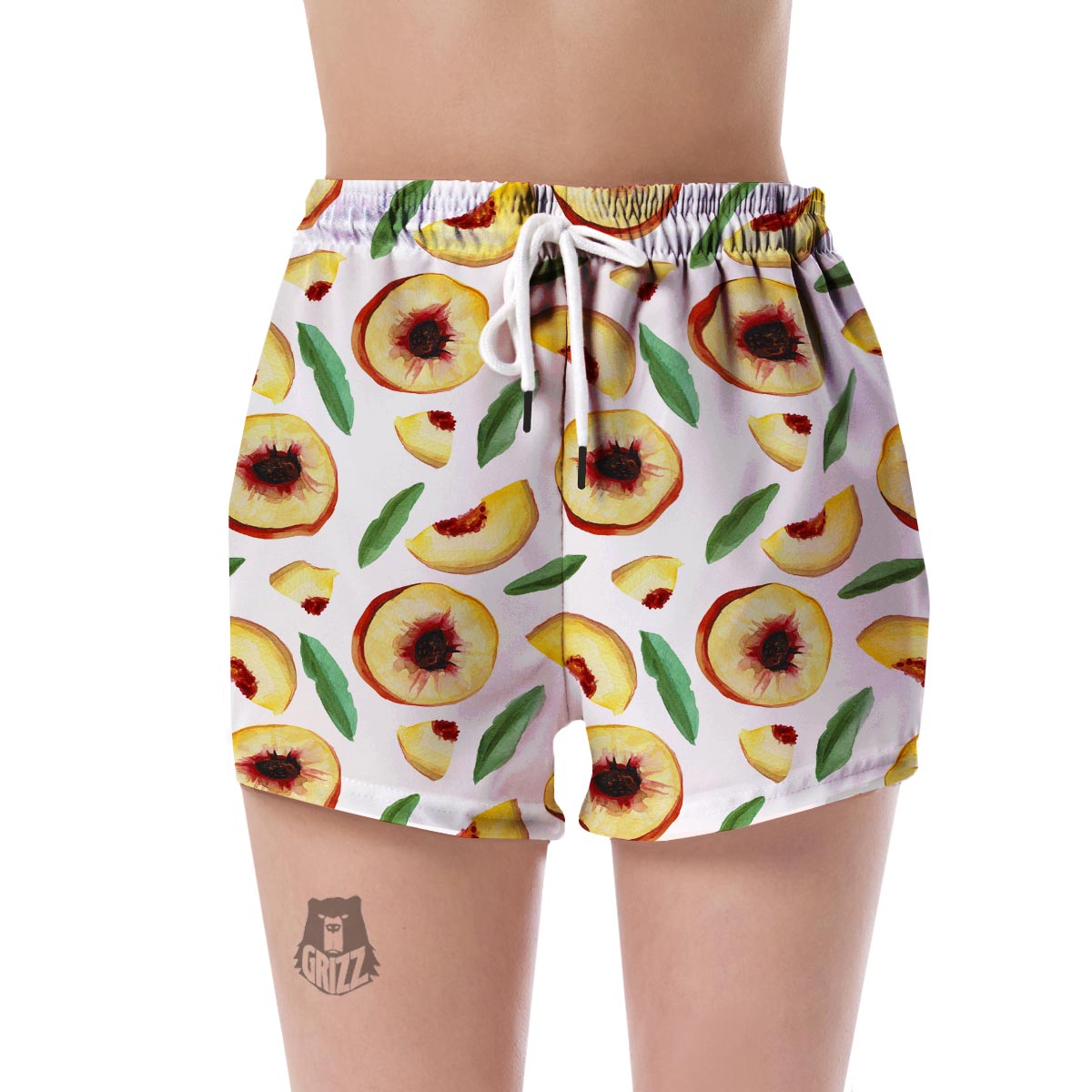 Slice Peach Pattern Print Women's Shorts-grizzshop