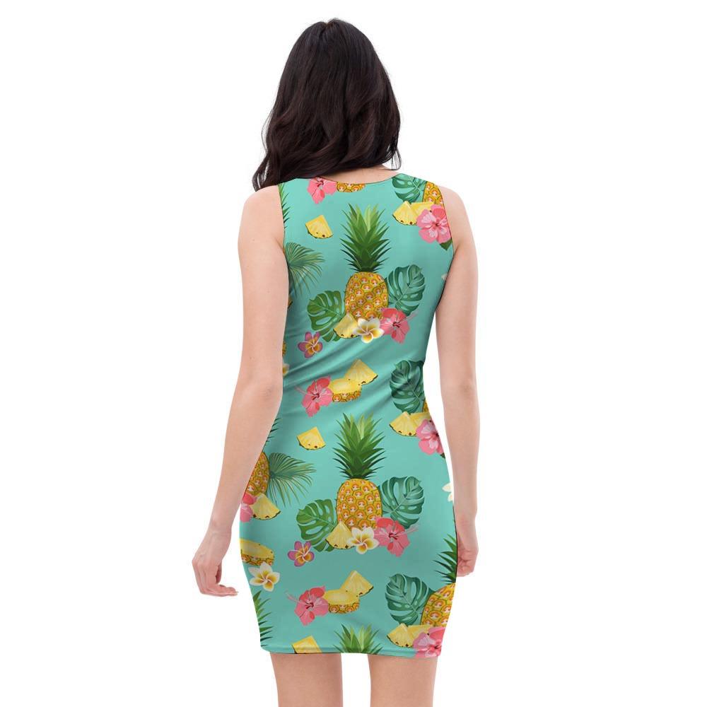 Slice Tropical Pineapple Print Bodycon Dress-grizzshop
