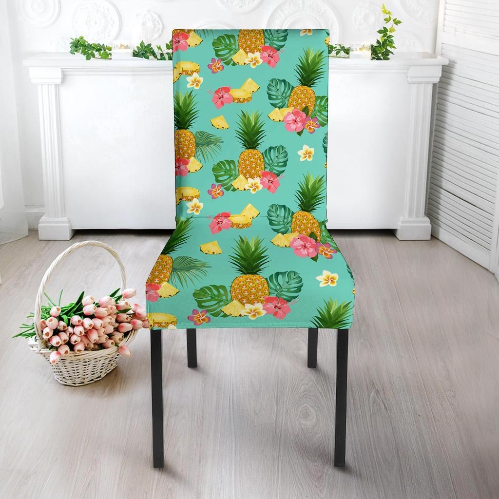 Slice Tropical Pineapple Print Chair Cover-grizzshop