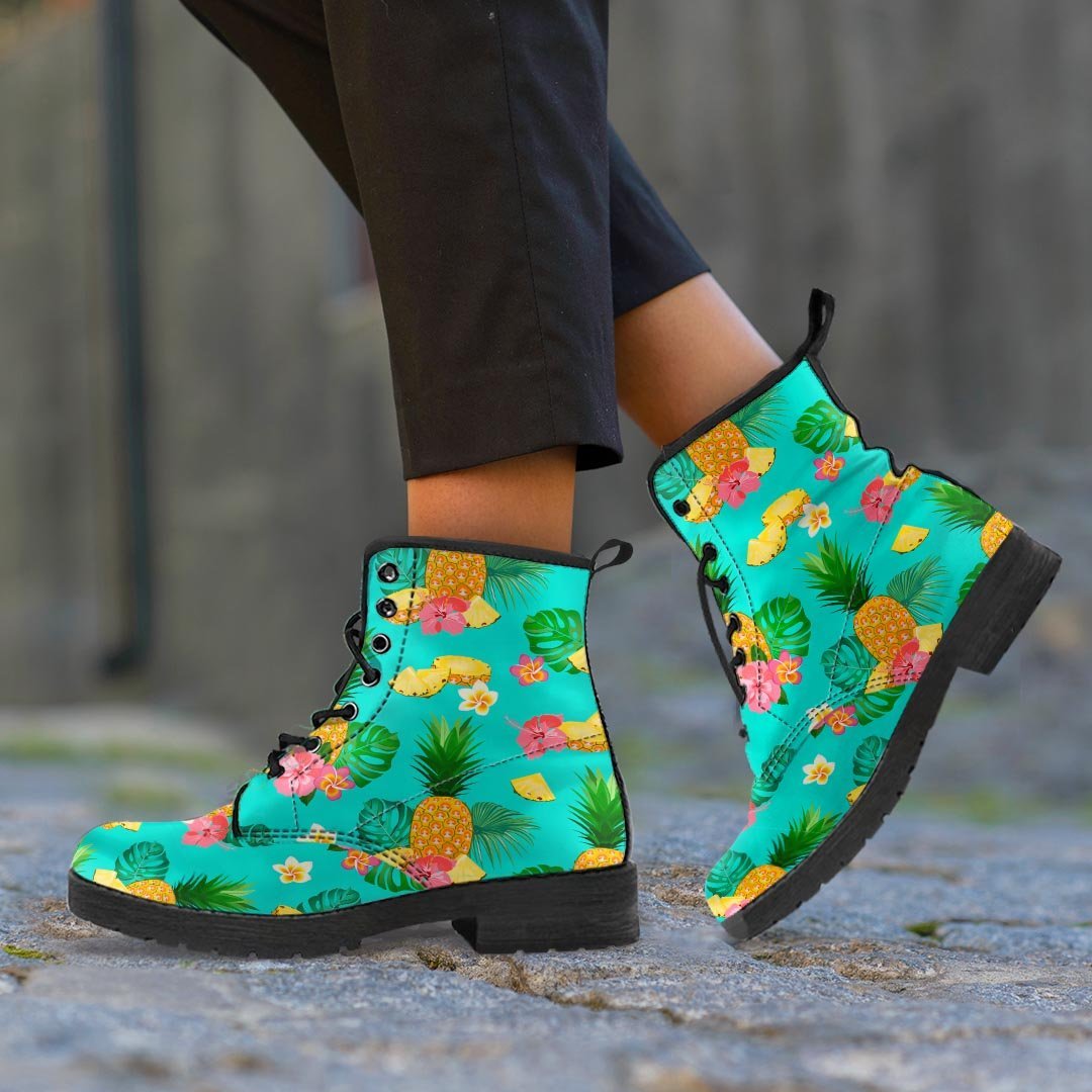 Slice Tropical Pineapple Print Men's Boots-grizzshop