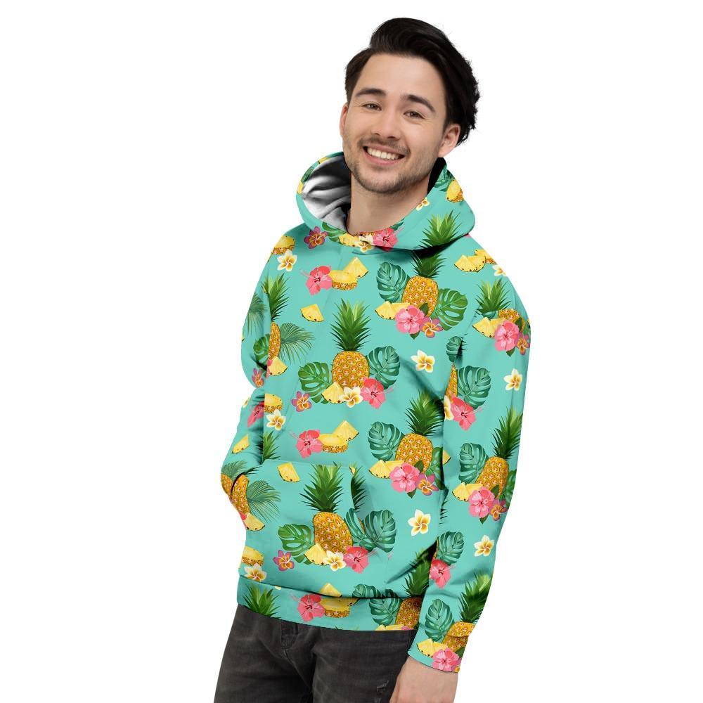 Slice Tropical Pineapple Print Men's Hoodie-grizzshop