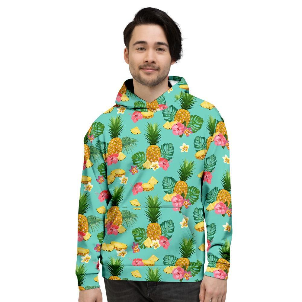 Slice Tropical Pineapple Print Men's Hoodie-grizzshop