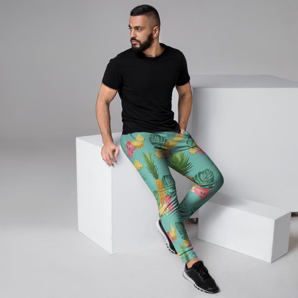 Slice Tropical Pineapple Print Men's Joggers-grizzshop