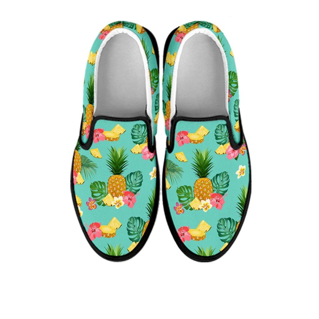 Slice Tropical Pineapple Print Women's Slip On Sneakers-grizzshop