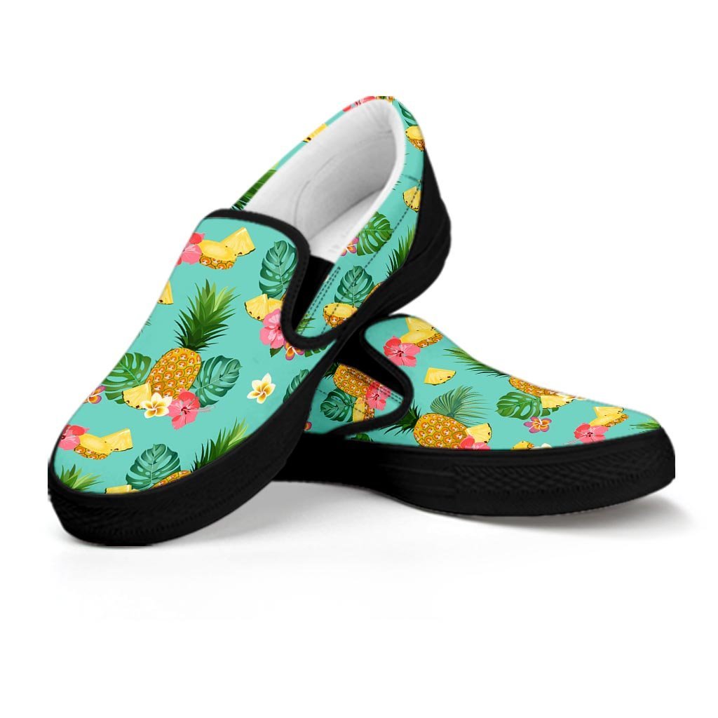 Slice Tropical Pineapple Print Women's Slip On Sneakers-grizzshop