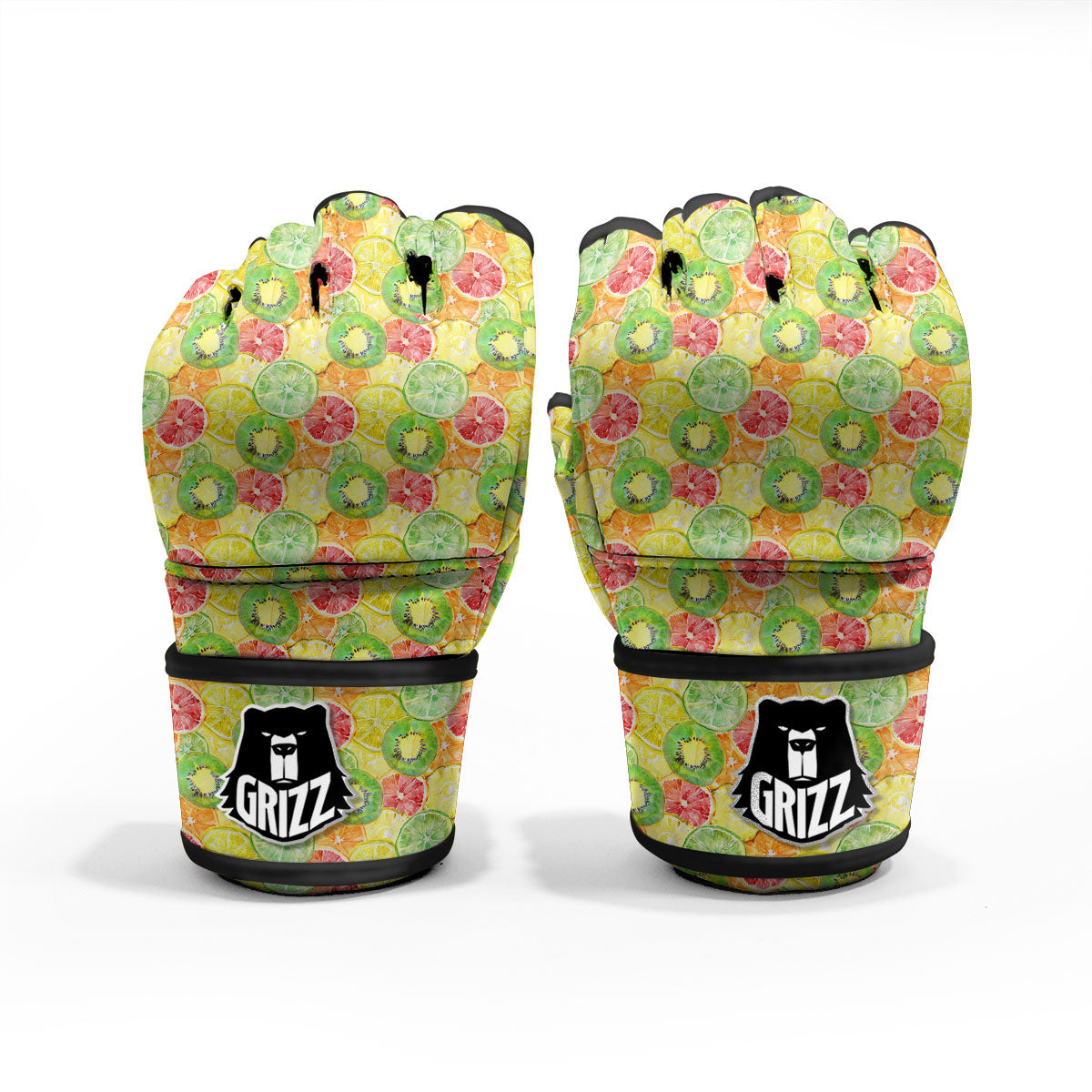 Slices Fruit Orange Print Pattern MMA Gloves-grizzshop