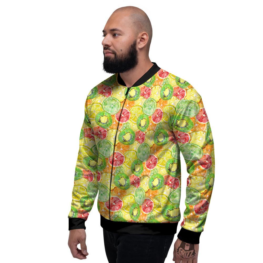 Slices Fruit Orange Print Pattern Men's Bomber Jacket-grizzshop