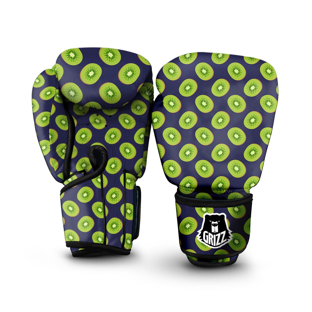 Slices Kiwi Print Pattern Boxing Gloves-grizzshop