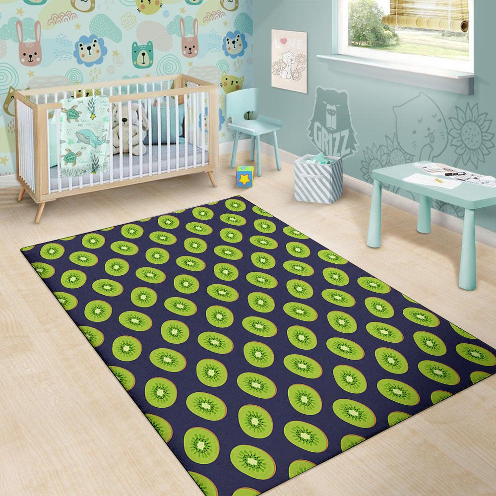 Slices Kiwi Print Pattern Floor Mat-grizzshop